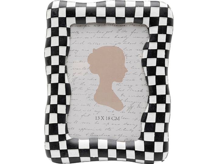 Bilderrahmen KARE DESIGN Checker Schwarz 13x18cm , schwarz, B:18cm H:23cm T:2cm, Pappe, Polyester, Polyresin, Bilderrahmen, Bilderrahmen