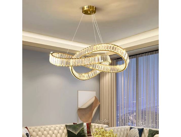 Décoration de la maison moderne plafond en cristal suspendu Lustre lampe de salon Table à manger lampes suspendues éclairage intérieur Lustre