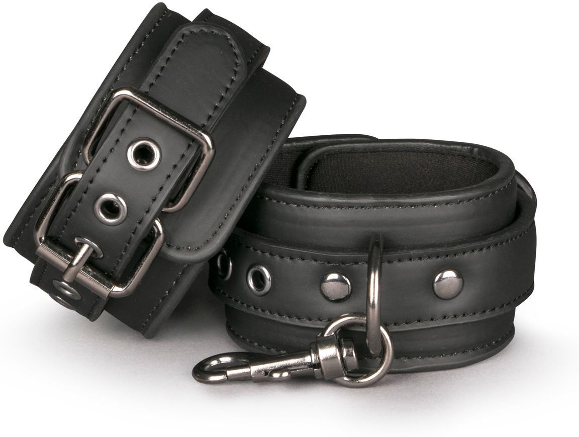 Easytoys Fetish Collection Menottes en similicuir noir