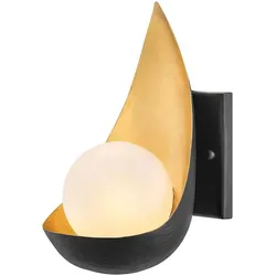 Elstead Lighting, Deckenleuchte, Ren LED Wandleuchte G9 Mattes Schwarz und Gold (300 lm, G9)