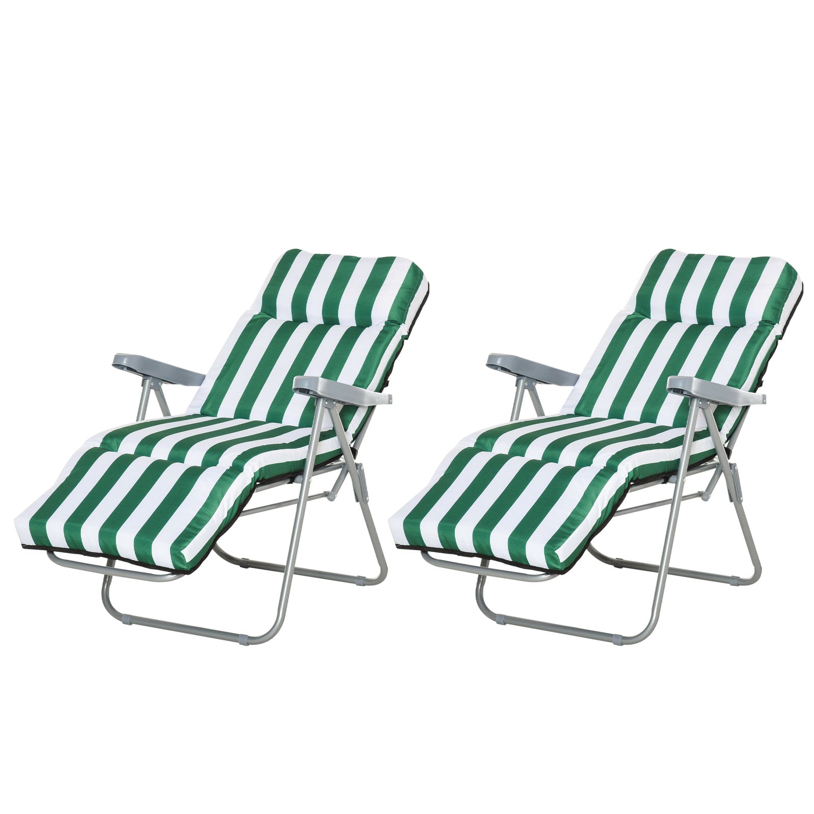 Outsunny Klapstoel, ligstoel en relaxstoel, grijs