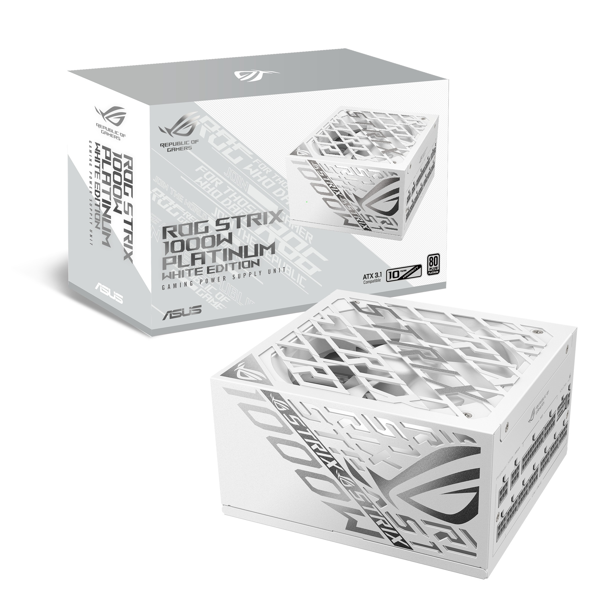 ASUS ROG Strix 1000P White Gaming Netzteil, 80+ Platinum, Modular, 135 mm Lüfter