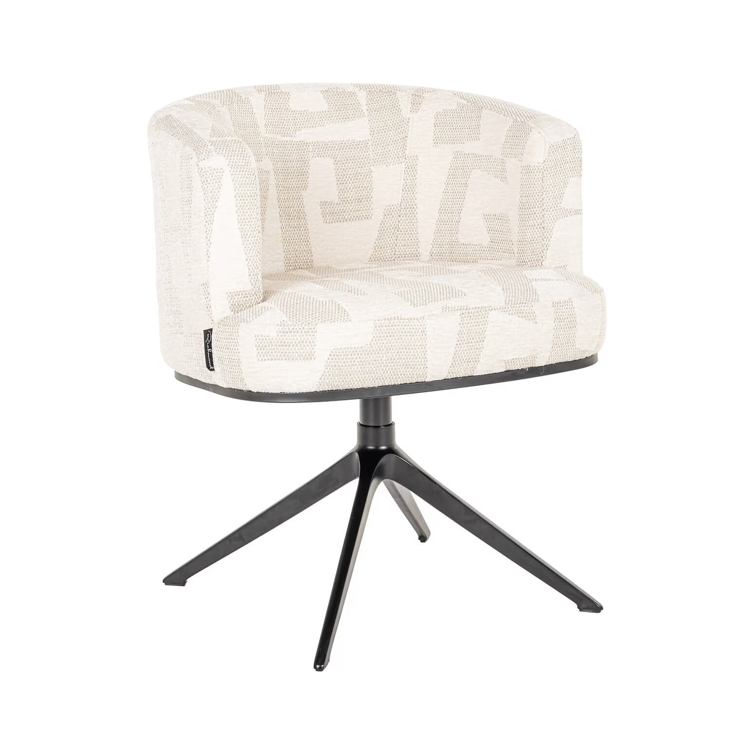 Richmond Interiors Cheyenne Draaibare Eetkamerstoel - Beige Graffic stof