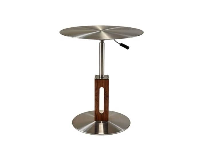 Runder Couchtisch mit anhebbarer Platte, höhenverstellbarer Beistelltisch Höhenverstellbar, Retro-Metallgestell, multifunktionaler Couchtisch für kleine Räume & Luxushaus(D(Stainless Steel),19.7in)