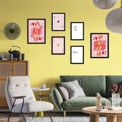 POSTER Set Mit 6 Moderner Kunst In Rosatönen A3 & A4 Rahmenlos