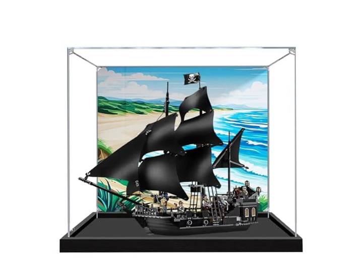 Acryl-Vitrine für Lego 4184 Black Pearl-Modell, 3 mm staubdichte Displaybox, Vitrine kompatibel mit Lego 4184 (Modell nicht im Lieferumfang enthalten (Hintergrundbild A)