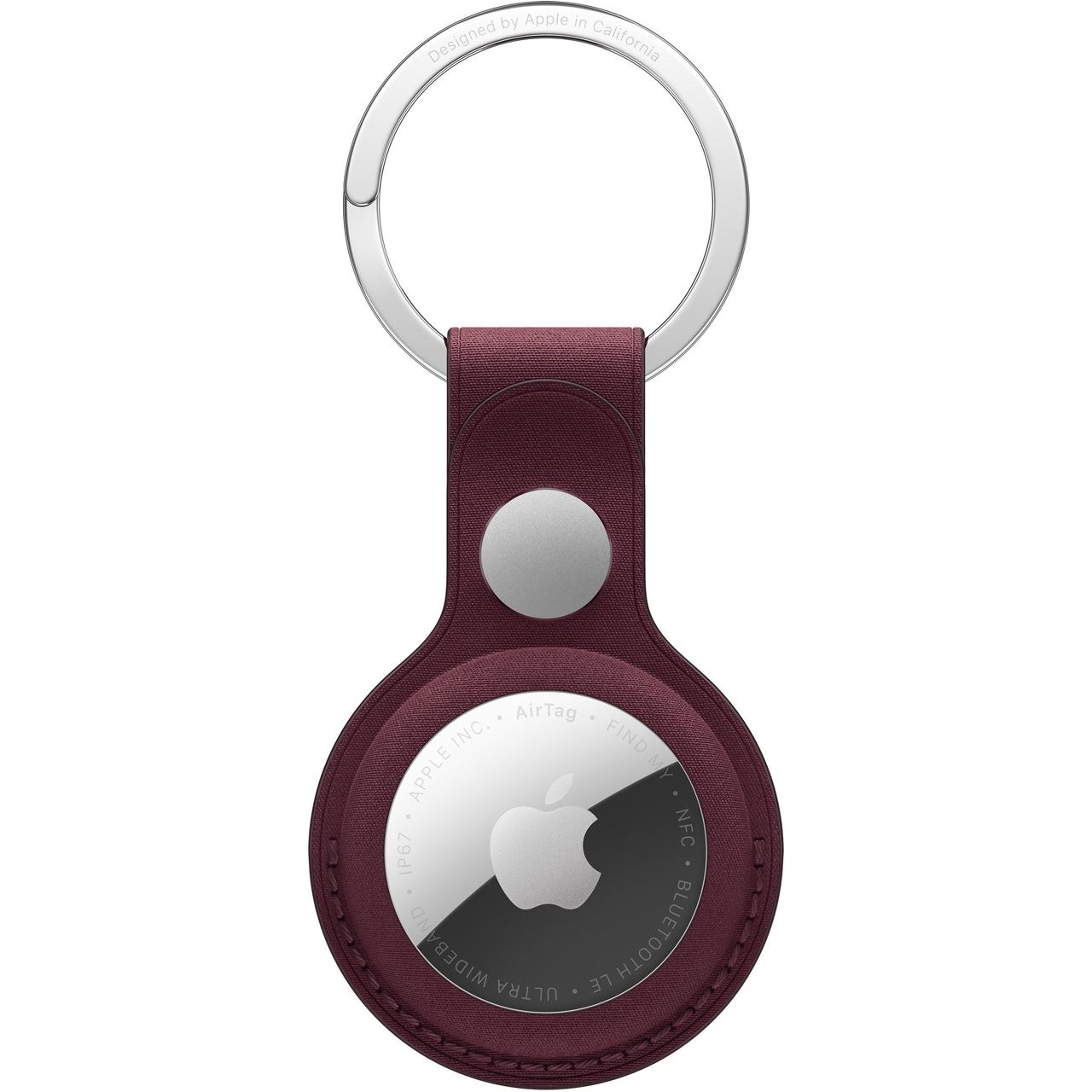 APPLE AIRTAG FINEWOVEN KEY RING BURGUNDY