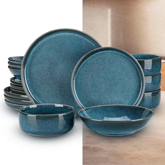 Famanu Serviesset 32-teilig - Für 8 Personen, Blau