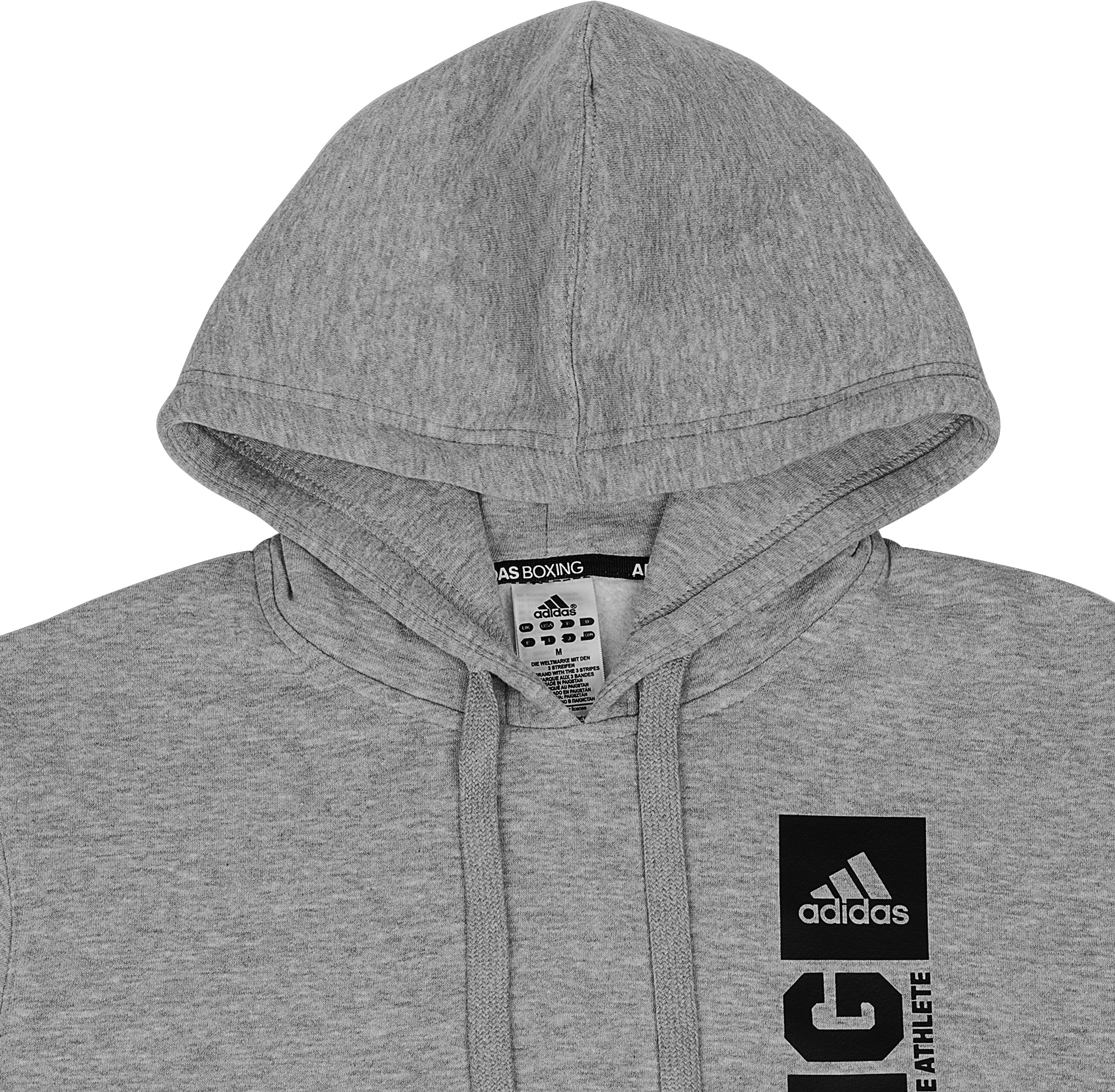 Hoodie ADIDAS PERFORMANCE "Community Vertical Hoody BOXING" Gr. L, grau, Sweatshirts, Herren, L, Obermaterial: 80% Baumwolle, 20% Polyester, Hoodie grau L