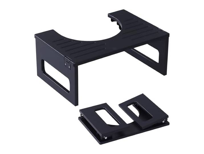 Relaxdays Tabouret WC\, Pliable\, pour Adultes\, Bambou\, antidérapant\, HxLxP : 18x43x27\,5 cm\, Noir