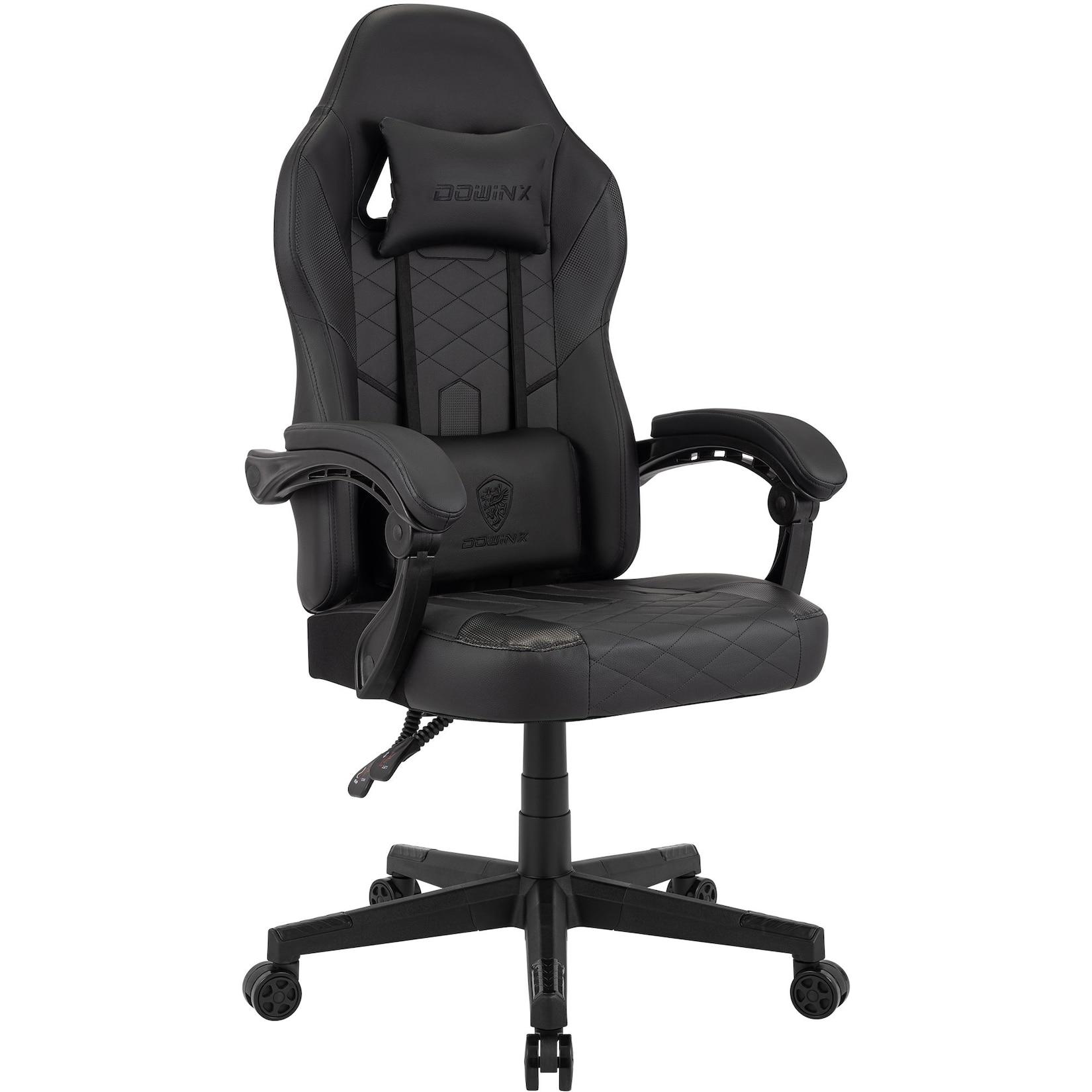 CLP Racing Bürostuhl ergonomisch Collins, Gamingstuhl mit Massagefunktion, verstellbare Rückenlehne Kunstleder, Kissen, belastbar bis 150kg