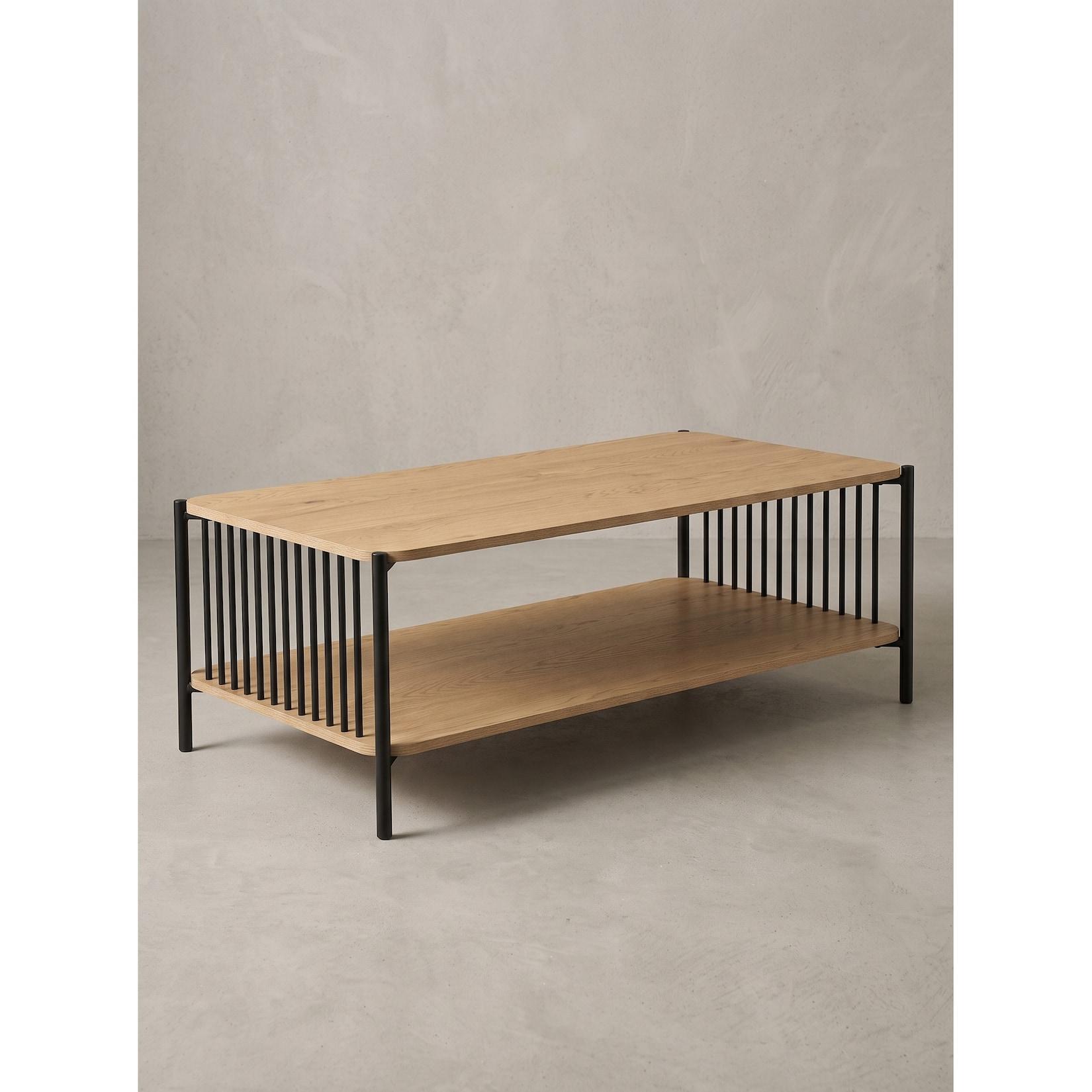 Couchtisch MDF Eichenoptik 110x60x42 cm - KAMARI Kadima Design