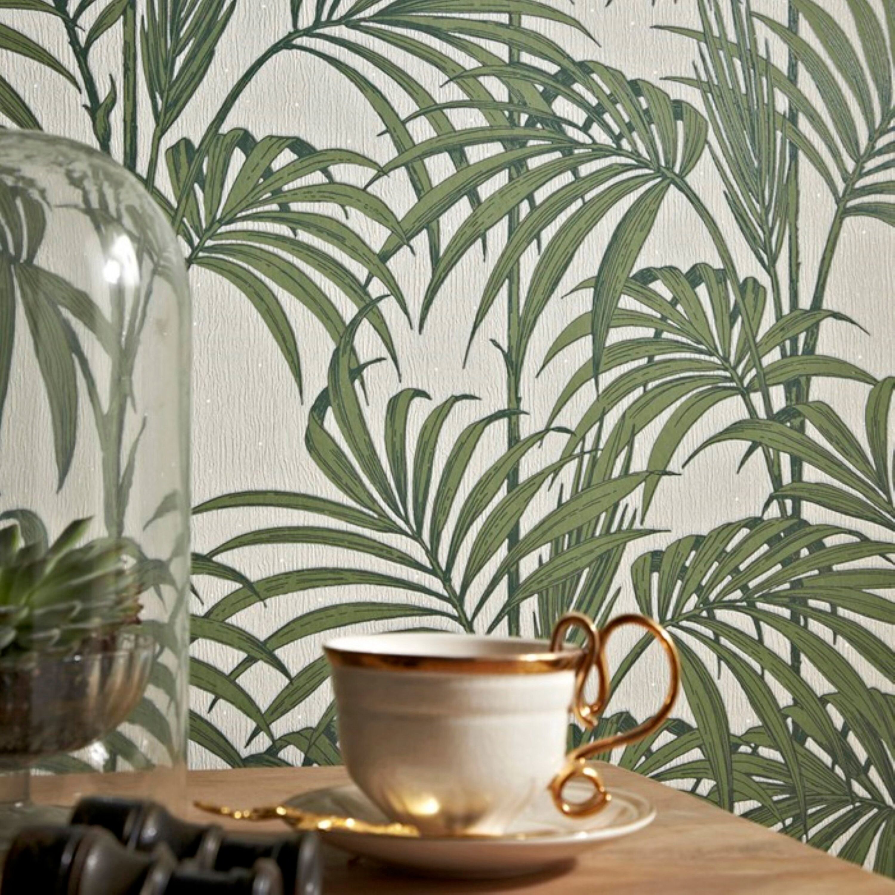 Vliestapete BOUTIQUE "Honolulu Palm Green", grün, B:0,52m L:10,05m, Vlies, Tapeten, Honolulu Grün 1000x52cm