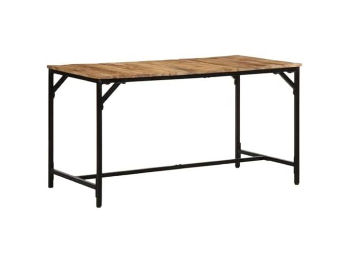 HEFZGDB Esstisch aus massivem Mangoholz 140x70x75 cm mit Eisengestell - Robuster Familientisch für tägliche Mahlzeiten - Langlebiges Tropenholz mit einzigartiger Maserung - Stabile