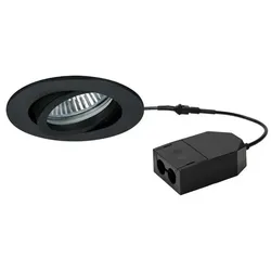Brumberg LED Einbaustrahler-Set LOOP-R, 230V AC, 5W 3000K 450lm 38°, CRi >90, schwenkbar, dimmbar, Recycling-Kunststoff, schwarz BRUM-39383183