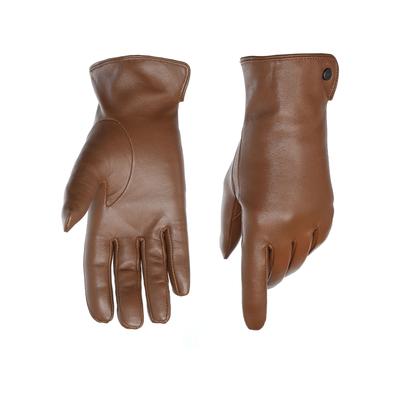 Lederhandschuhe PEARLWOOD "PAM", Damen, Gr. 8, braun (cognac), Schafsleder, unifarben, Handschuhe, weiches Fleece-Innenfutter, Temperaturregulierend, Seitenschlitz