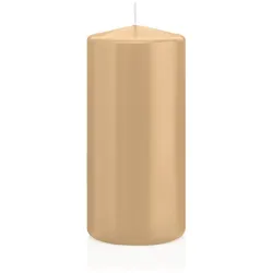Wiedemann Kerzen Stumpenkerzen Sand Braun Ø 68 x 150 mm, 12 Stück, 63 Brenndauer