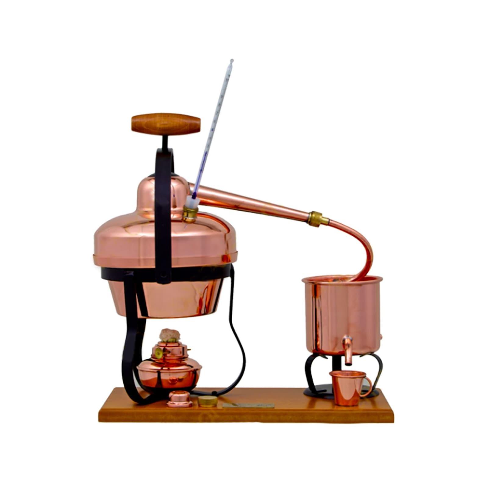 Destille 1,25 Liter mit Spiritusbrenner und Thermometer
