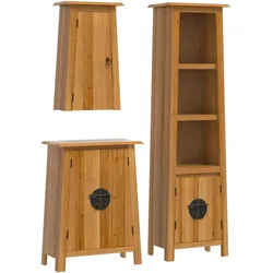 vidaXL 3-tlg. Badmöbel-Set Massivholz Kiefer