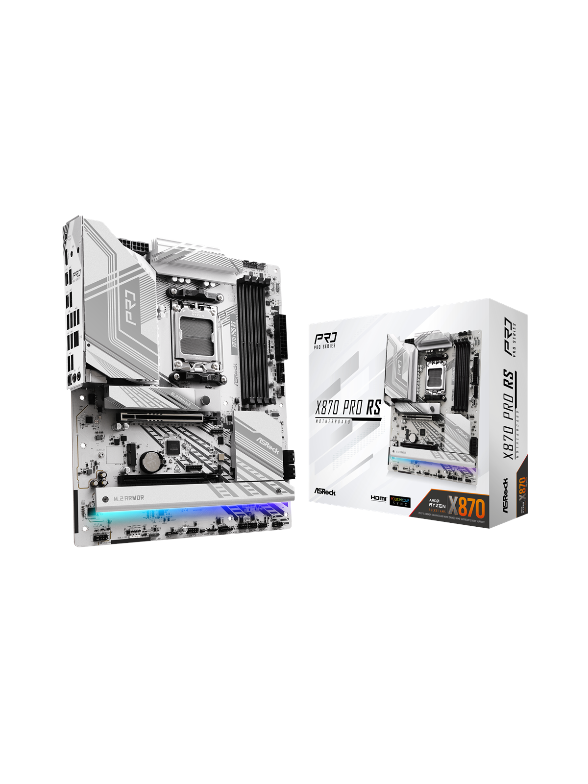 ASRock X870 PRO RS Mainboard - AMD X870 - AMD AM5 - DDR5 RAM - ATX