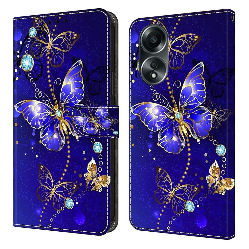 Cover-Discount OPPO A58 4G - 3D-Effekt Hülle Etui Butterfly blau (Oppo A58 4G) (660171406D)