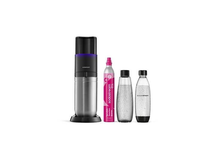 Wassersprudler SODASTREAM E-DUO Wassersprudler titan, Standard Pack , silber (dunkelgrau), Wassersprudler, Wassersprudler, Elektrischer Sprudler, Glas- und Kunststoffflasche enthalten