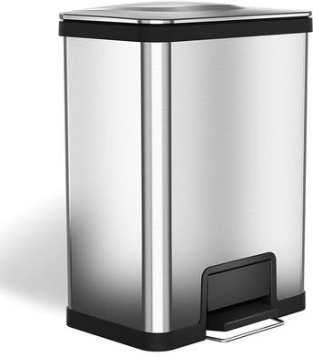 Halo 13 Gal AirStep Stainless Steel Step Pedal Kitchen Trash Can