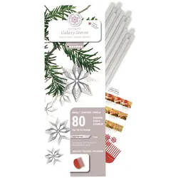 Quilling-Set "Galaxy-Stars", silber, für 10–20 Sterne