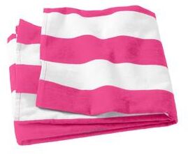 Port Authority PT43 Cabana Stripe Beach Towel in Tropical Pink size OSFA   Cotton