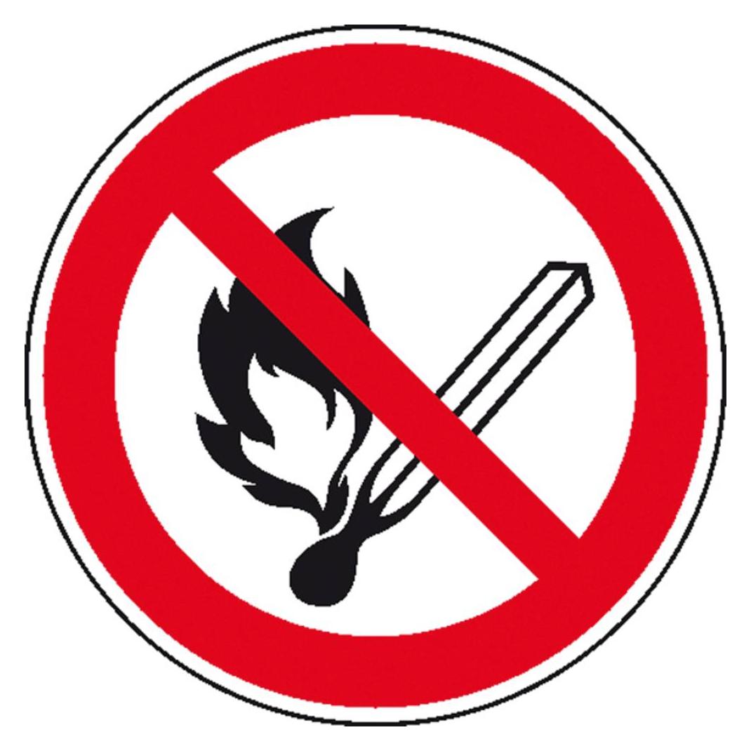 SafetyMarking Verbotsschild Keine offene Flamme Feuer offene Zündquelle und en verboten (11.0811)