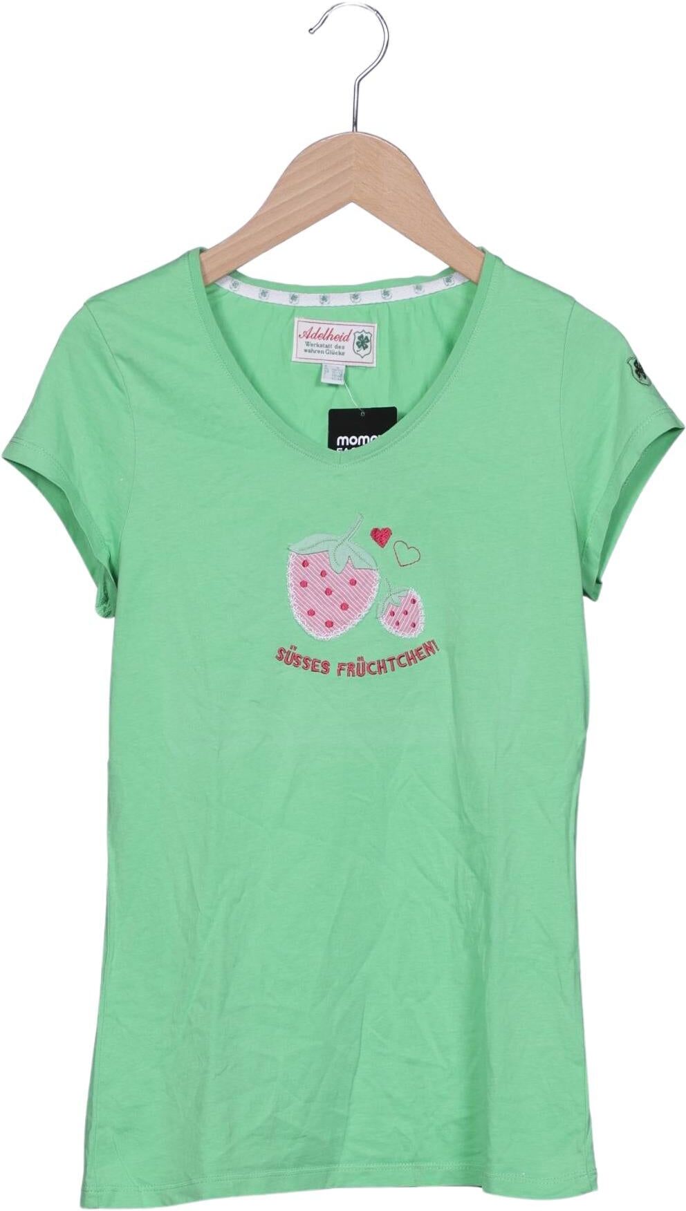 Adelheid Damen T-Shirt, Hellgrün, Gr. S, Baumwolle - Second Hand