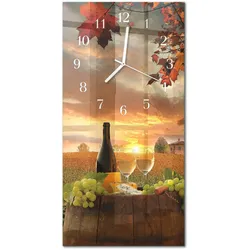WANDUHR aus Glas 30x60 cm - Wein Natur