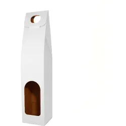25x Leere weiße Kartonbox für Weinflasche 8,5x8,5x39cm - Verpackung für Weinflasche für Weihnachts-, Oster-, Geburtstagsgeschenke, für Weinkeller