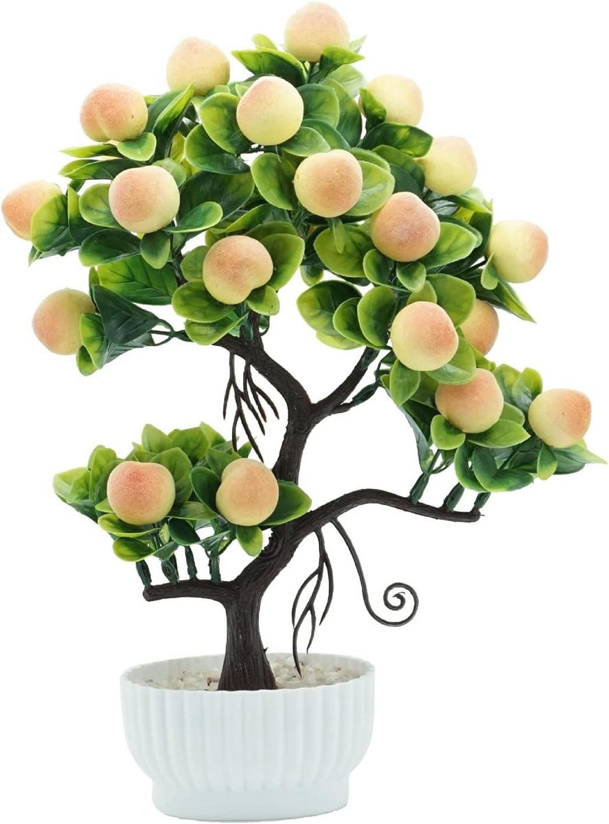 Realistische Kunstmatige Perzikboom in Roze - 86 cm - Decoratieve Nepplant Potplant