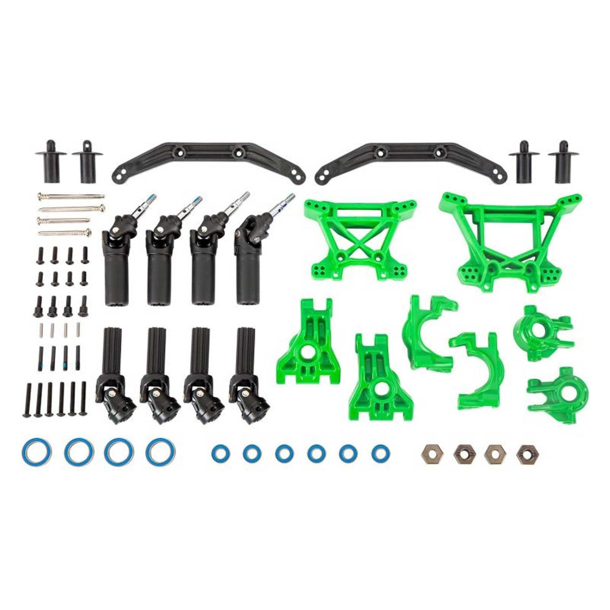Traxxas outer driveline & suspension upgrade kit extreme heavy duty green (TRX9080G)