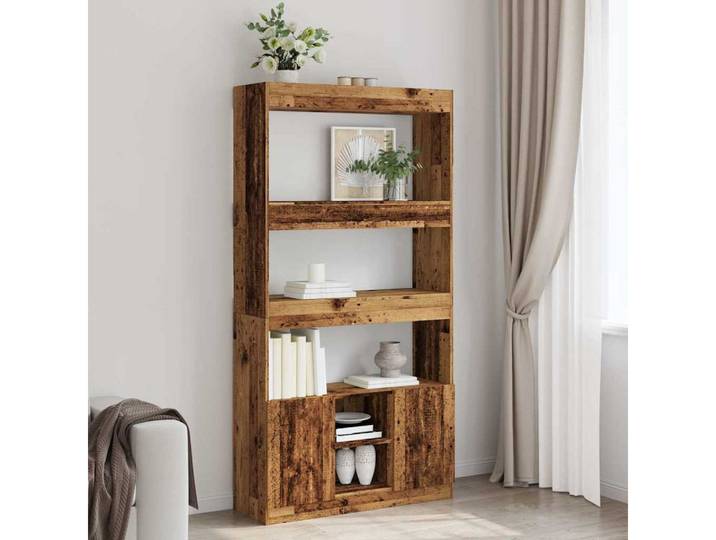 vidaXL Highboard, Highboard Altholz-Optik 92x33x180 cm Holzwerkstoff