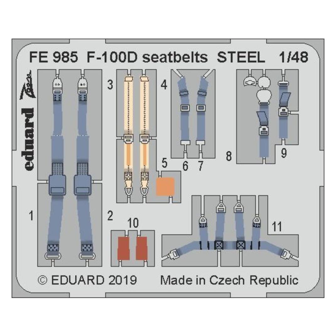 Eduard F-100D seatbelts STELL for Trumpeter (FE985)
