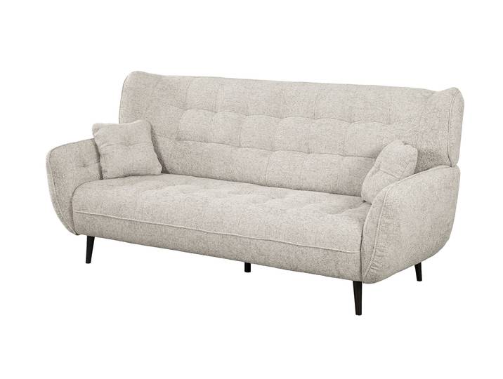 Einzelsofa 3-Sitzer grau Webstoff 221 cm - NAMUR