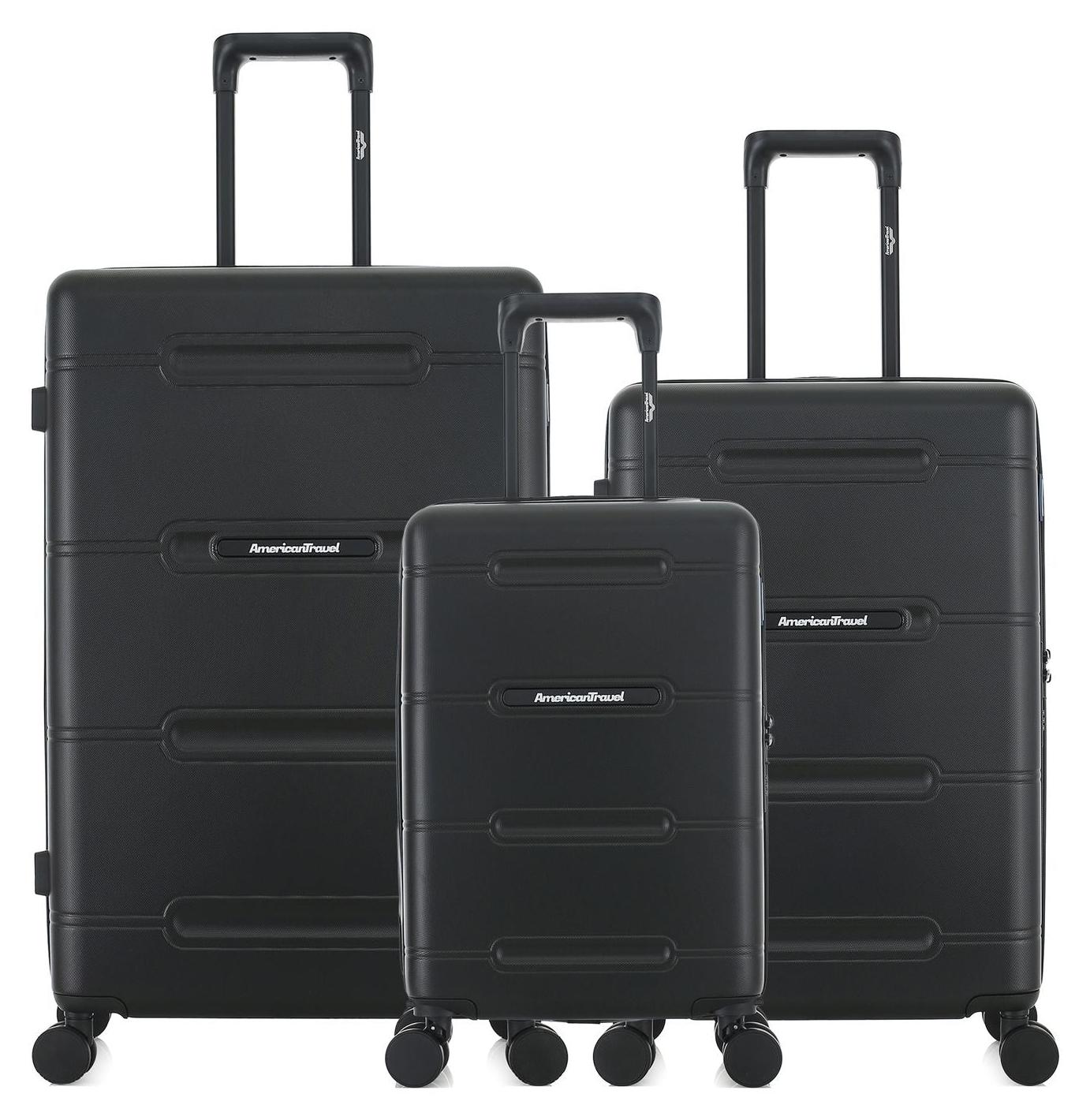AMERICAN TRAVEL - 3ER-SET - Großes Reisegepäck, Wochenendkoffer und Handgepäck XS CLEVELAND