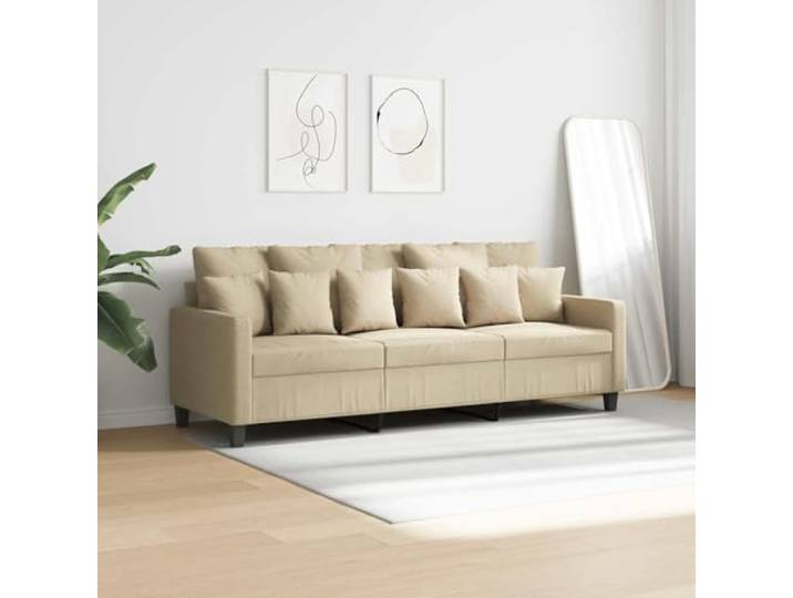 KTHLBRH 3-Sitzer-Sofa, Creme, 180 cm, aus Stoff Gestell aus Metall, Polsterung aus Schaumstoff, modernes Design, max. Belastung 110 kg pro Sitz