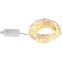 LED Band Wohnzimmer Lichterkette 8 Modi Leuchtkette Weihnachten, transparent, USB-C, 100x LED warmweiß, L 10 m