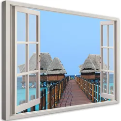 WANDBILD fensterblick tropische natur sansibar