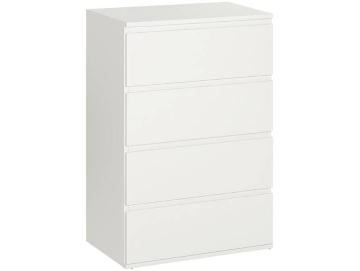 Modenvie Kommode 55/33/80 cm aus MDF mit 4 Schubladen Weiß, 55x80x33 cm, Kleinmöbel, Kommoden, Kommoden