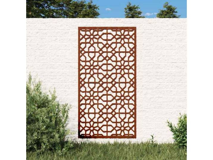 Décoration murale de jardin 105x55cm en acier corten, design mauresque, convient aux jardins, style moderne