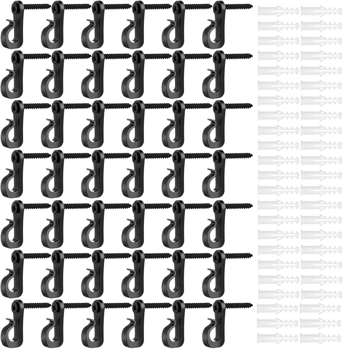 50 stuks Zwarte Schroefhaken voor Decoratie