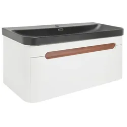 SAT Fusion Waschtisch mit Unterschrank 97,5x43x45 cm weiß matt SATFUSION100WBKM