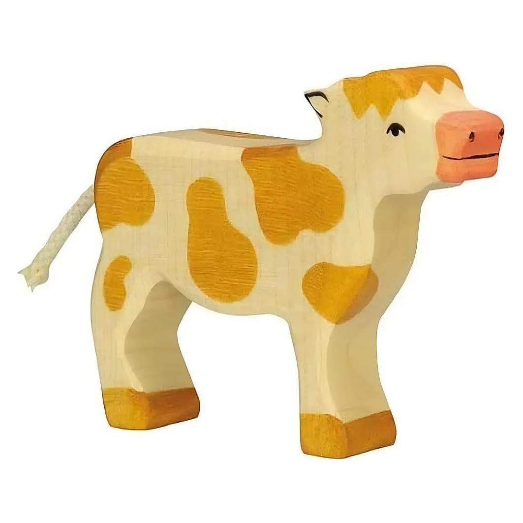 Holztiger Kalb, stehend, braun, 80012 (80012)