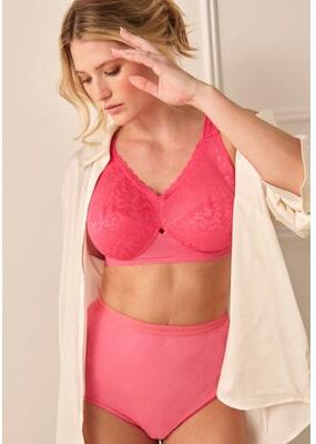Plus Size Women's Full Coverage Sling Double Band Lace Bra by Comfort Choice in Dazzling Pink (Size 42 D)