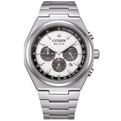 Citizen CA4610-85A Eco-Drive Herrenuhr Chronograph Titan Silberfarben