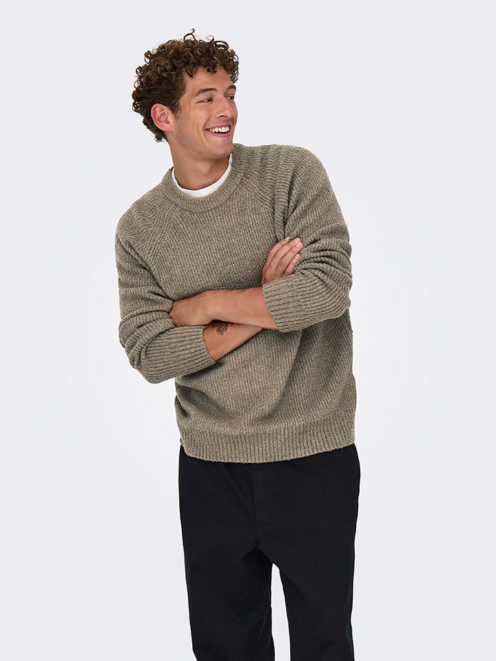 ONLY & SONS Pullover "Dale" in Hellbraun - S